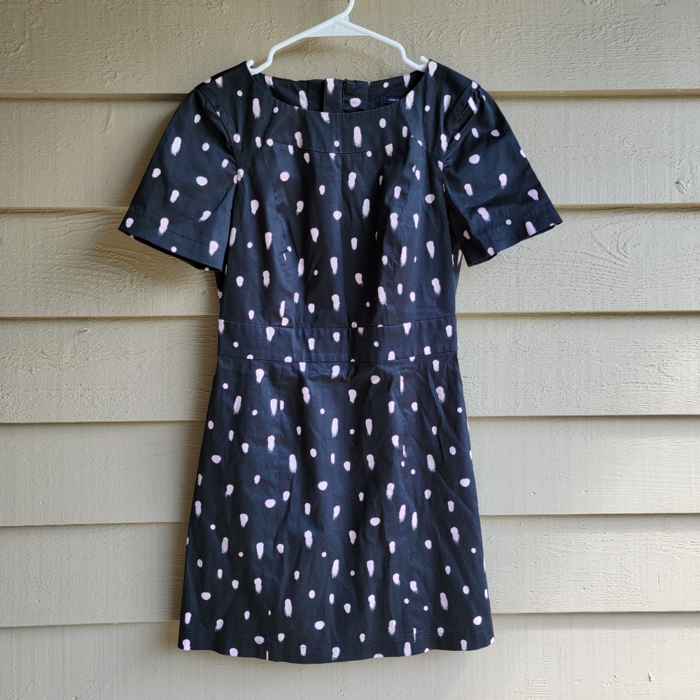 FRENCH CONNECTION Polka Dot Cut Out Cocktail Sheath Dress, Womens Size 6